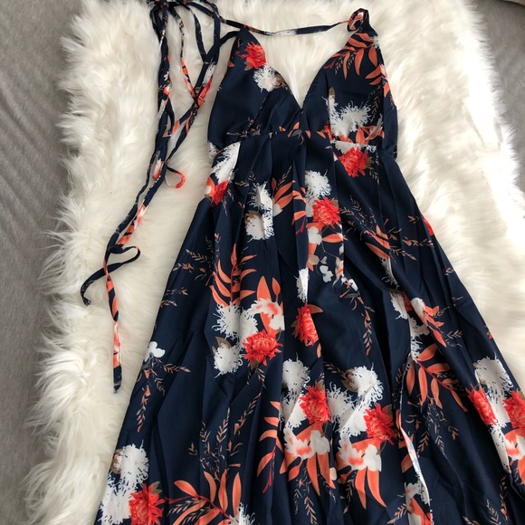 Floral Printed Maxi Slit Dress - Picture 3 of 4